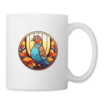 Perdrix vitrail coloré dessin animé Kawaii An - Mug blanc - blanc - Droite