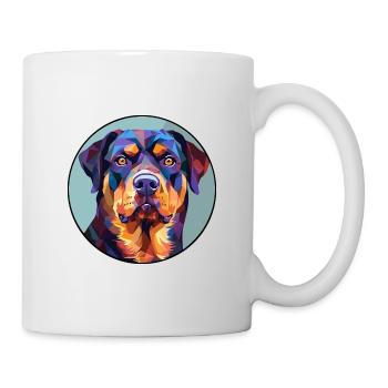 Rottweiler Dog Stained Glass Colorful Cartoon Kawa - Mug - white - Right