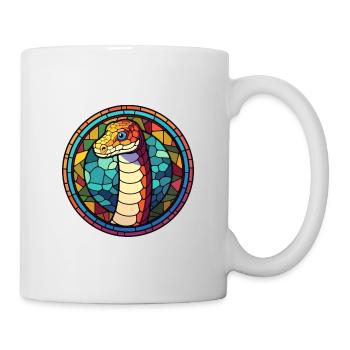 Schlange Buntes Buntes Cartoon Kawaii Tier - Tasse - Weiß - Rechts