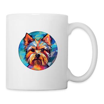 Yorkshire Terrier chien vitrail coloré Carto - Mug blanc - blanc - Droite