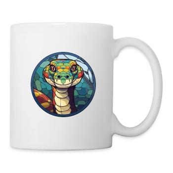 Anaconda Stained Glass Colorful Cartoon Kawaii Ani - Mug - white - Right