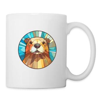 Biber Buntglas Bunte Karikatur Kawaii Anima - Tasse - Weiß - Rechts