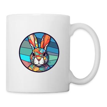 Hasen-Buntglas-Bunt-Cartoon-Kawaii-Tier - Tasse - Weiß - Rechts