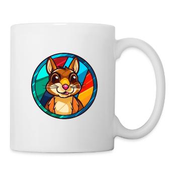 Chipmunk Stained Glass Colorful Cartoon Kawaii Ani - Mug - white - Right