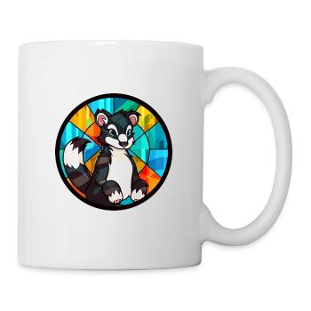 Stinktierglas bunte Karikatur Kawaii Tier - Tasse - Weiß - Rechts
