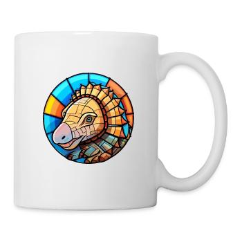 Armadillo Stained Glass Colorful Cartoon Kawaii An - Mug - white - Right