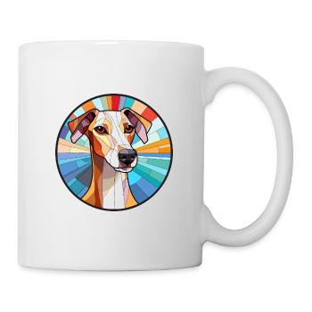 Whippet Hund Buntes Glas Bunte Karikatur Kawaii - Tasse - Weiß - Rechts