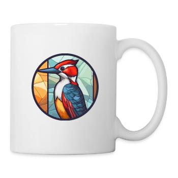 Specht Buntes Glas Bunte Karikatur Kawaii A - Tasse - Weiß - Rechts