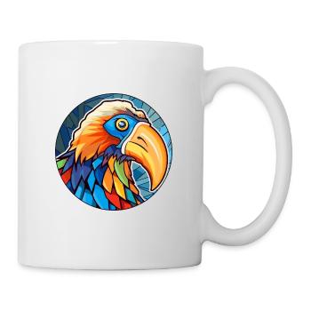 Bird Stained Glass Colorful Cartoon Kawaii Animal - Mug - white - Right