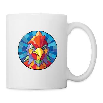 Poulet vitrail coloré dessin animé Kawaii Anim - Mug blanc - blanc - Droite