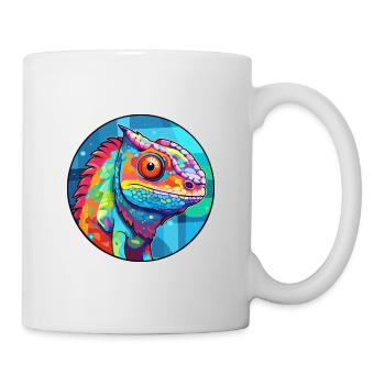 Chameleon Stained Glass Colorful Cartoon Kawaii An - Mug - white - Right