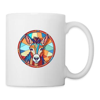 Donkey Stained Glass Colorful Cartoon Kawaii Anima - Mug - white - Right