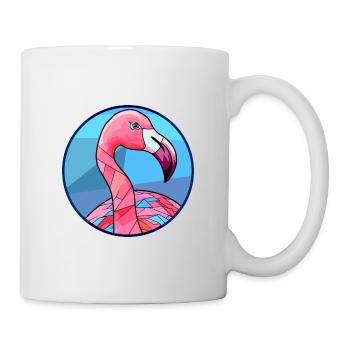 Flamingo Stained Glass Colorful Cartoon Kawaii Ani - Mug - white - Right