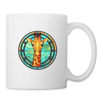 Girafe vitrail coloré dessin animé Kawaii Anim - Mug blanc - blanc - Droite
