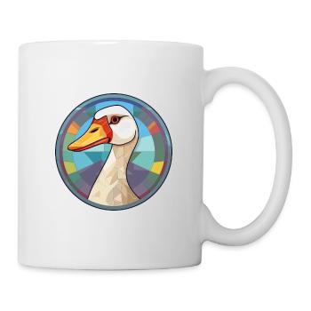 Oie vitrail coloré Cartoon Kawaii Animal - Mug blanc - blanc - Droite