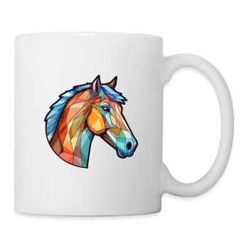 Pferd Bunte Karikatur Kawaii Tier - Tasse - Weiß - Rechts