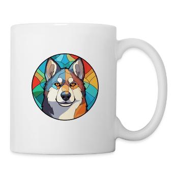 Husky Hund Buntes Glas Bunte Karikatur Kawaii An - Tasse - Weiß - Rechts
