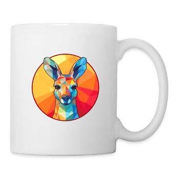 Kangaroo Stained Glass Colorful Cartoon Kawaii Ani - Mug - white - Right
