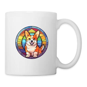 Corgi Hund Buntes Glas Bunte Karikatur Kawaii An - Tasse - Weiß - Rechts