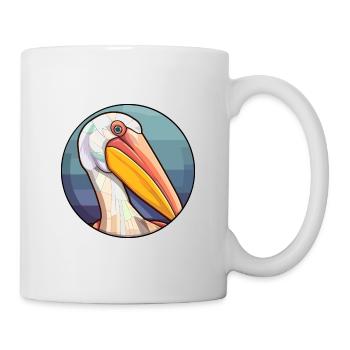 Pélican vitrail coloré dessin animé Kawaii Anim - Mug blanc - blanc - Droite
