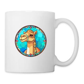 Kamel-Buntglas-Bunt-Cartoon-Kawaii-Tier - Tasse - Weiß - Rechts