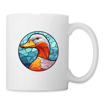 Canard vitrail coloré dessin animé Kawaii Animal - Mug blanc - blanc - Droite