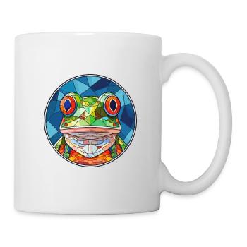 Grenouille vitrail coloré dessin animé Kawaii Animal - Mug blanc - blanc - Droite