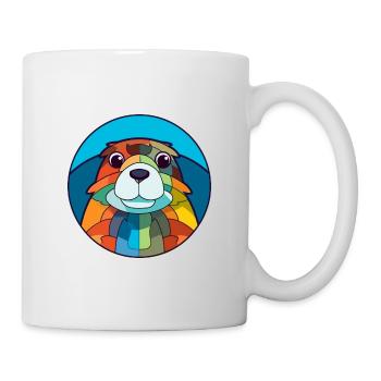 Gopher Stained Glass Colorful Cartoon Kawaii Anima - Mug - white - Right