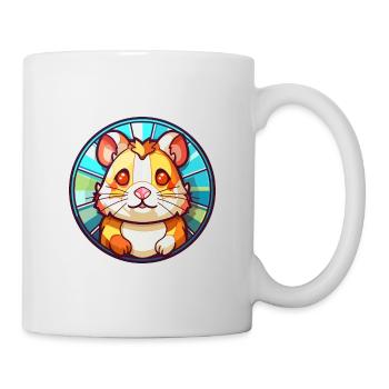 Hamster Bunte Karikatur Kawaii Anim - Tasse - Weiß - Rechts