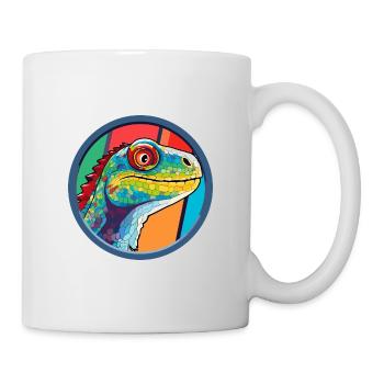 Lizard Stained Glass Colorful Cartoon Kawaii Anima - Mug - white - Right