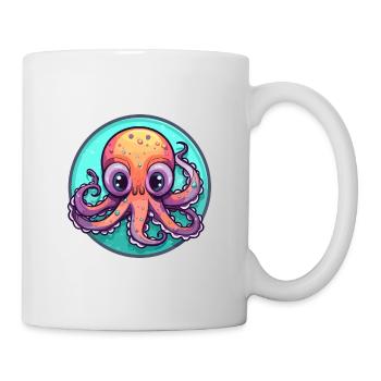 Oktopus Buntes Glas Bunte Karikatur Kawaii Anim - Tasse - Weiß - Rechts