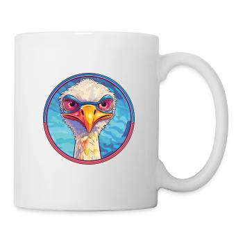 Autruche vitrail coloré dessin animé Kawaii Anim - Mug blanc - blanc - Droite