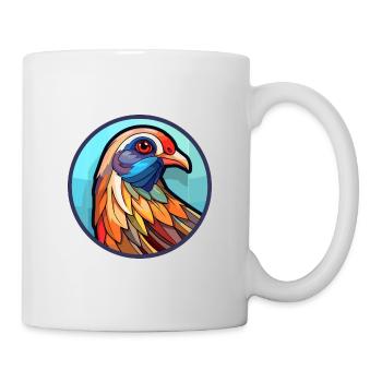 Perdrix vitrail coloré dessin animé Kawaii An - Mug blanc - blanc - Droite