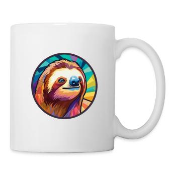 Faultier Buntes Buntes Cartoon-Kawaii-Tier - Tasse - Weiß - Rechts