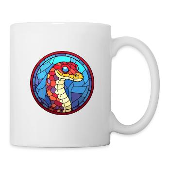 Schlange Buntes Buntes Cartoon Kawaii Tier - Tasse - Weiß - Rechts