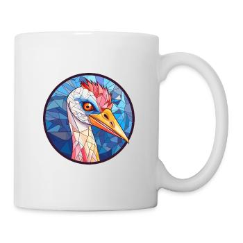 Grue vitrail coloré dessin animé Kawaii Animal - Mug blanc - blanc - Droite