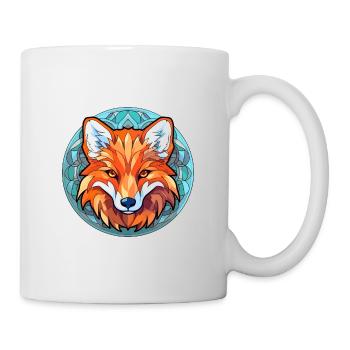 Fuchs Buntes Buntes Karikatur Kawaii Tier - Tasse - Weiß - Rechts