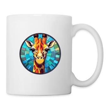 Girafe vitrail coloré dessin animé Kawaii Anim - Mug blanc - blanc - Droite