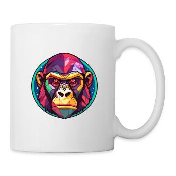 Gorille vitrail coloré dessin animé Kawaii Anim - Mug blanc - blanc - Droite
