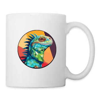 Leguan Buntglas Bunte Karikatur Kawaii Anima - Tasse - Weiß - Rechts