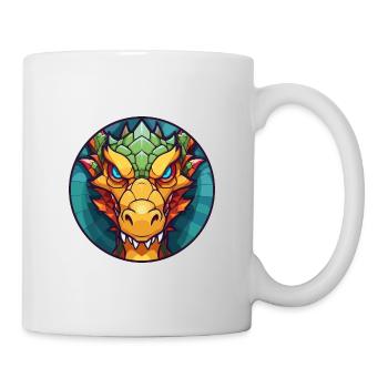 Drache Buntes Glas Bunte Karikatur Kawaii Anima - Tasse - Weiß - Rechts