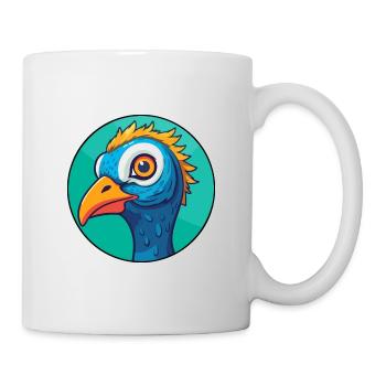 Paon vitrail coloré dessin animé Kawaii Anim - Mug blanc - blanc - Droite