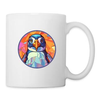 Pingouin vitrail coloré dessin animé Kawaii Anim - Mug blanc - blanc - Droite