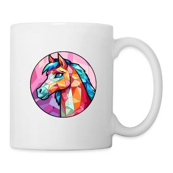 Ponny vitrail coloré dessin animé Kawaii Animal - Mug blanc - blanc - Droite