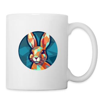 Lapin vitrail coloré dessin animé Kawaii Anima - Mug blanc - blanc - Droite