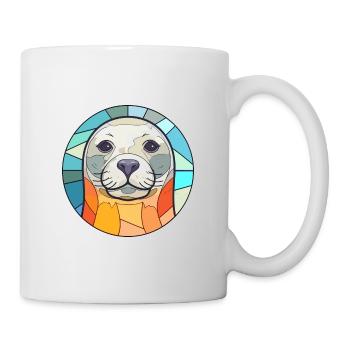 Siegel Buntes Glas Bunte Karikatur Kawaii Tier - Tasse - Weiß - Rechts