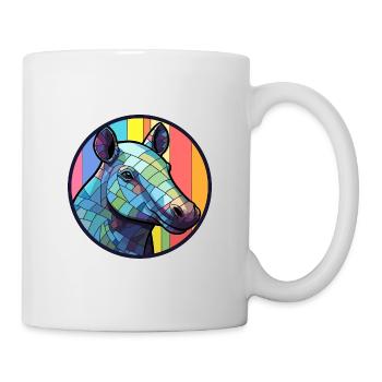 Tapir Stained Glass Colorful Cartoon Kawaii Animal - Mug - white - Right