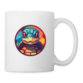 Schildkröte Bunte Karikatur Kawaii Anima - Tasse - Weiß - Rechts