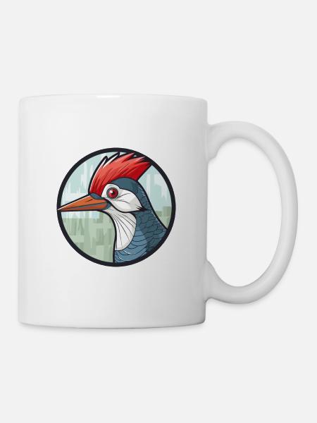 Specht Buntes Glas Bunte Karikatur Kawaii A - Tasse - Weiß