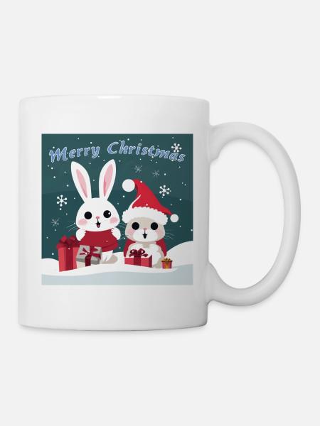 Christmas Bunnies - Mug - white